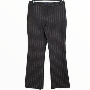 PLUS Boden Brown Wool Pin Stripe‎ Long Slightly Flared Pants Size 14L (US 10L)